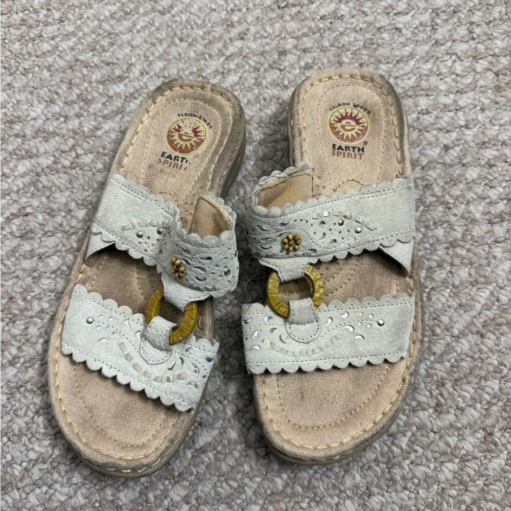 Earth Spirit Womens Opal Suede Slingback Sandals Size 6 leather